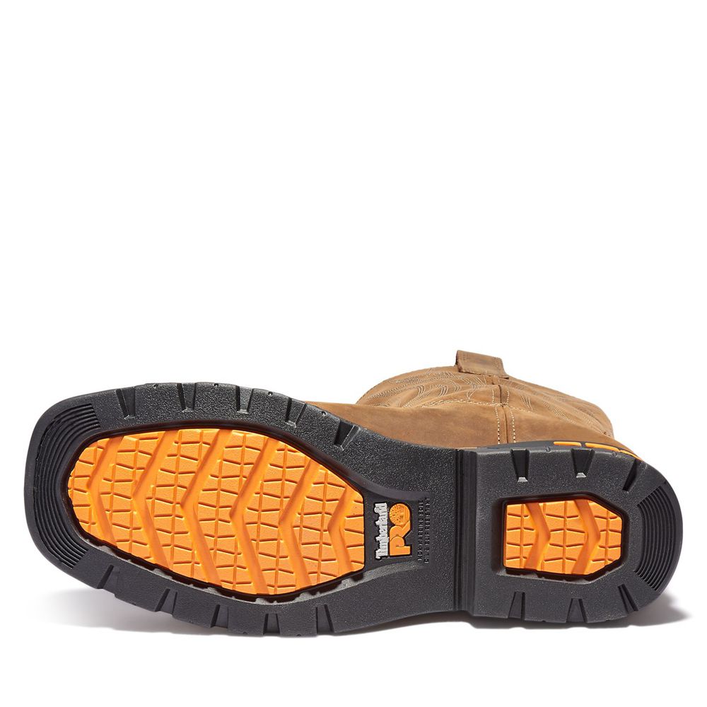 Timberland Μποτακια Εργασίας Ανδρικα Καφε - Pro® Ag Boss Square Alloy Toe Pull-On - Greece 1496830-D